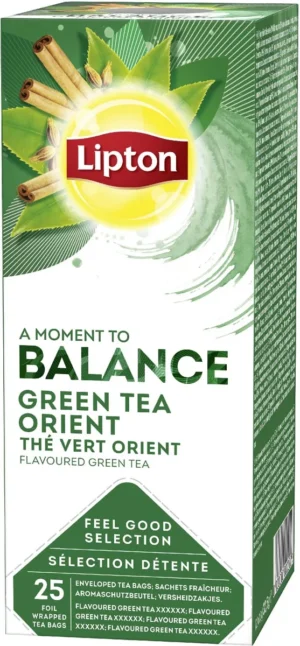Lipton thee Feel Good Selection, groene thee Orient, doos van 25 zakjes — drank en eetwaren