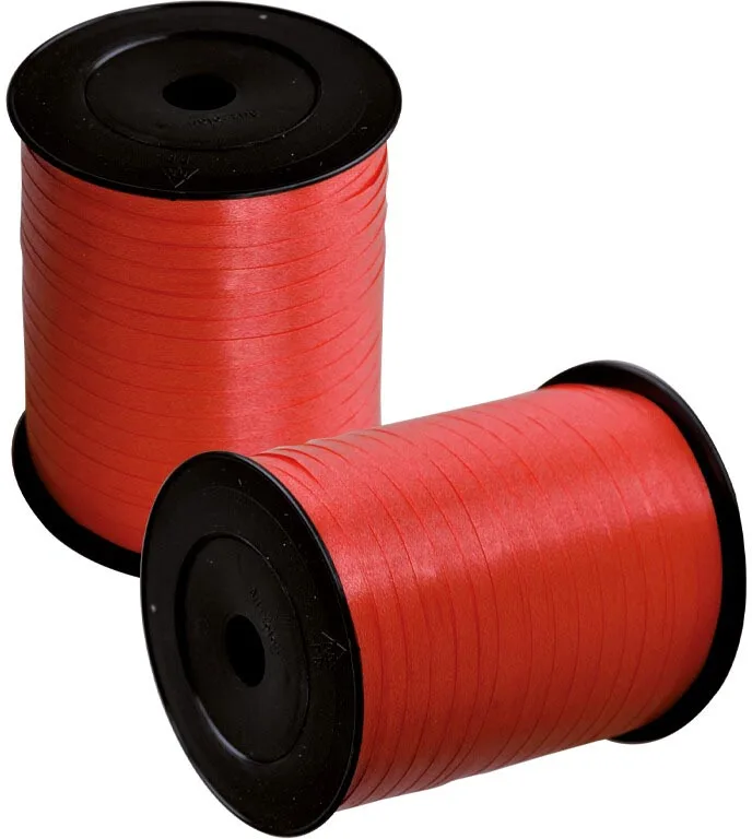 Klos rood inpaklint van Merkloos VH, 5 mm breed en 500 meter lang