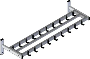 V-part wandgarderobe, 19 haken — kapstokken en parapluhouders