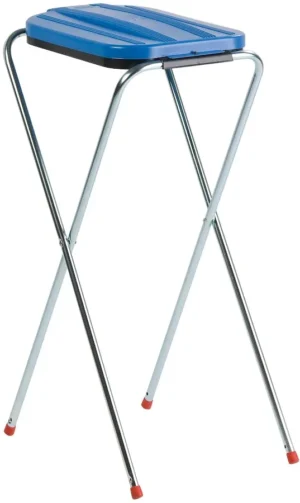 Artex Afvalzakhouder Single van 130 liter in blauw met stalen frame en deksel
