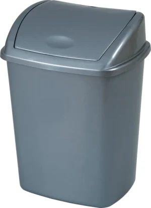 Grijze Vepa Bins vuilbak van 26 liter met swingdeksel